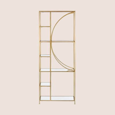 Bibliothèque double en métal et verre - Moon - Hellin