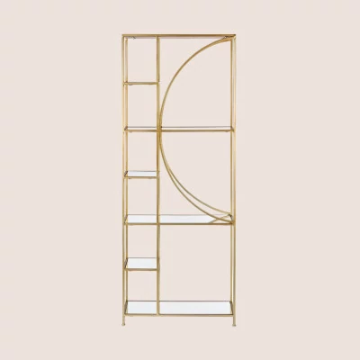 Bibliothèque double en métal et verre - Moon - Hellin