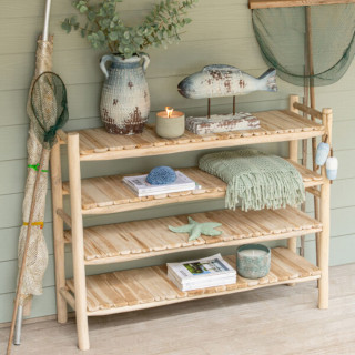 Bibliothèque basse en teck massif naturel  CATALINA - HELLIN