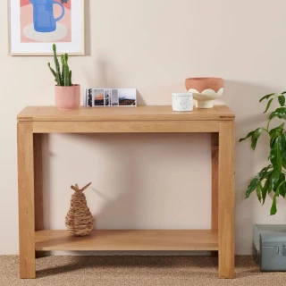 Console et table d'appoint en chêne clair - Hellin