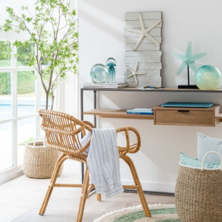 Console design en bois et métal avec 1 tiroir ESTER - HELLIN