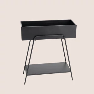 Console porte plantes en métal noir BLACKIE - HELLIN