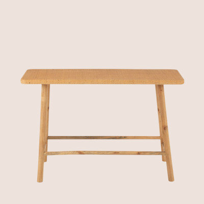 Console rectangulaire en pin et rotin naturel LAOS - HELLIN