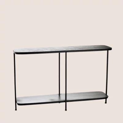 Console avec tablette inférieure en fonte noir BREST - HELLIN