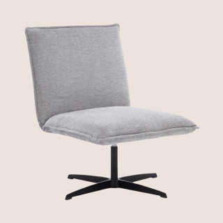 Fauteuil lounge pivotant en tissu gris clair avec pied central TANGER - HELLIN