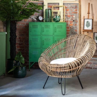 Fauteuil lounge en rotin naturel FARO - HELLIN