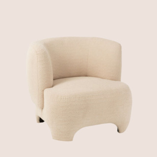 Fauteuil en tissu bouclette blanc - EDELWEISS Hellin
