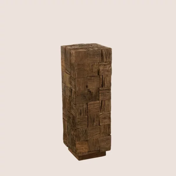 Sellette en bois foncé recyclé H90 ICA - HELLIN