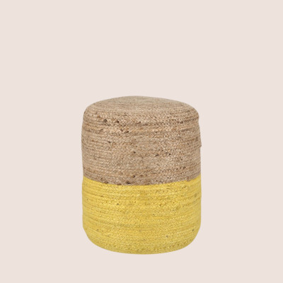 Pouf rond tressé en jute D45 BASTIA - HELLIN