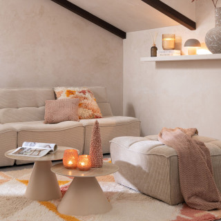 Pouf rectangulaire lounge en velours côtelé LORENZO - HELLIN