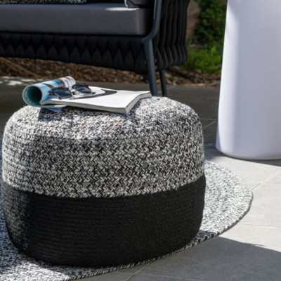 Pouf rond intérieur extérieur D50 chiné/uni PAROS - HELLIN