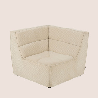 Fauteuil chauffeuse d'angle lounge en velours côtelé LORENZO - HELLIN