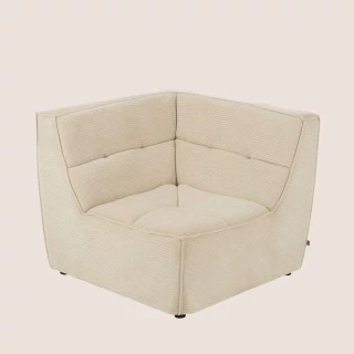 Fauteuil chauffeuse d'angle lounge en velours côtelé LORENZO - HELLIN