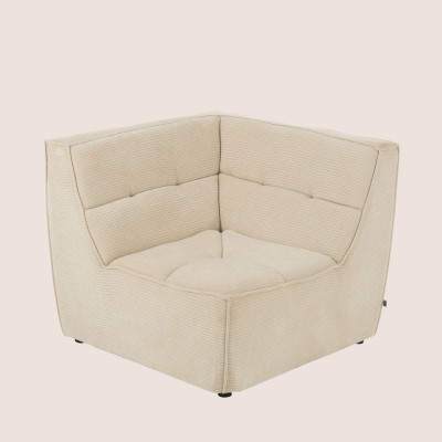 Fauteuil chauffeuse d'angle lounge en velours côtelé LORENZO - HELLIN