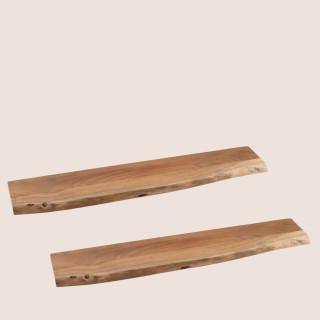 Etagère murale rectangulaire en bois d'acacia L115 (lot de 2) EDGAR - HELLIN