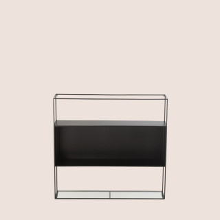 Étagère murale rectangulaire en métal noir et verre LUCE - HELLIN