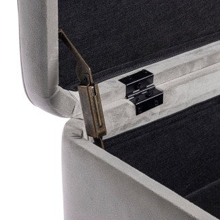 Banc coffre 2 places en velours et piétement noir NINA - HELLIN