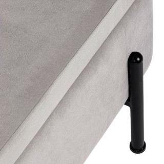 Banc coffre 2 places en velours et piétement noir NINA - HELLIN