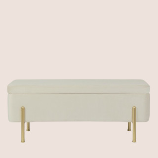 Banc coffre 2 places en velours et piétement or NINA - HELLIN