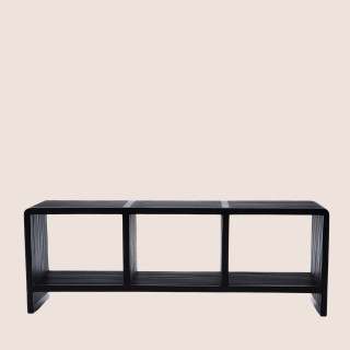 Banc d'entrée en teck recyclé 3 niches MILAN - HELLIN