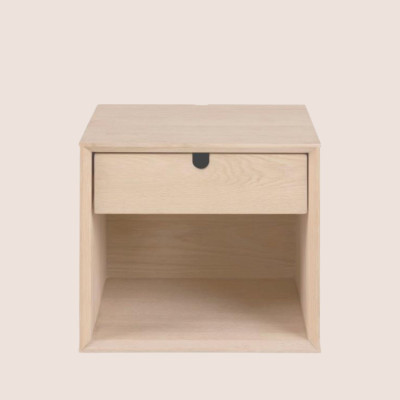Chevet suspendu cube en bois avec une niche et un tiroir CENTIOR - HELLIN