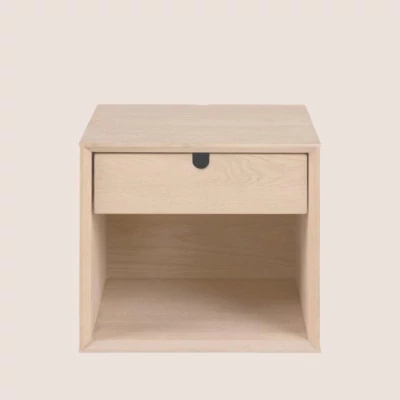 Chevet suspendu cube en bois avec une niche et un tiroir CENTIOR - HELLIN