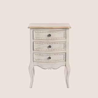 Table de nuit 3 tiroirs en bois - HELLIN