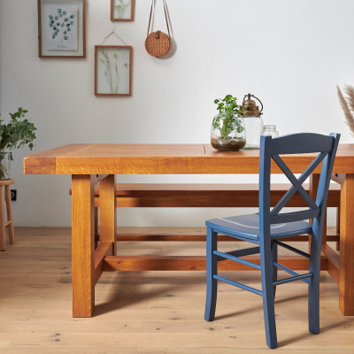 Table de ferme en chêne massif La Bresse - 220 x 90 - HELLIN