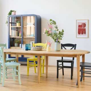 Table ronde extensible Victoria : chêne massif / 12 pers - Hellin