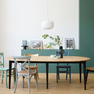 Table ronde extensible Victoria : chêne massif / 12 pers - Hellin