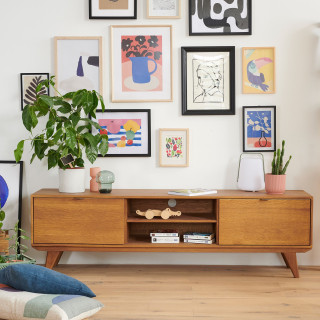 Meuble TV bas de style vintage / Fabrication bois massif | Hellin