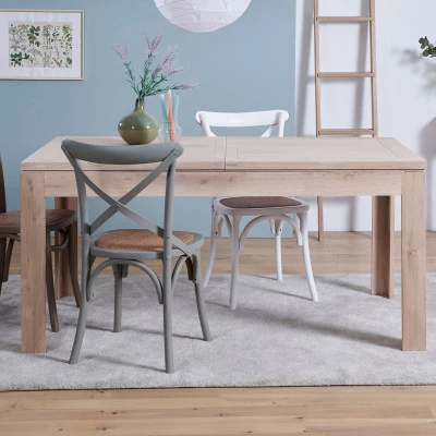 Table extensible rectangulaire avec 2 allonges centrales | Hellin