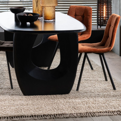 Tapis rectangulaire en coton beige WISTON - HELLIN