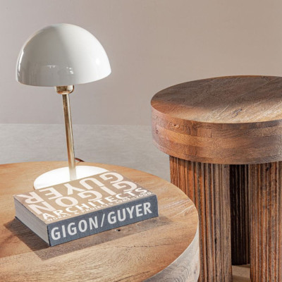 Lampe de table beige en métal H36 WILMA - HELLIN