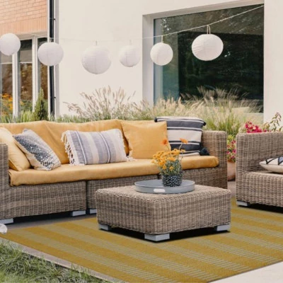 Tapis de jardin rectangulaire à rayures 195x295 MARJOLAINE - HELLIN