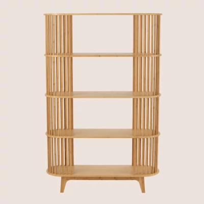 Bibliothèque en bambou naturel 4 étagères IPANEMA - HELLIN