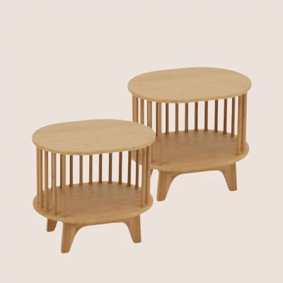 Table de chevet en bambou naturel (lot de 2) IPANEMA - HELLIN