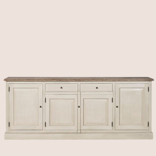 Buffet en bois massif 4 portes et ses portes vitrées pour une salle à manger chaleureuse VILLAS - HELLIN