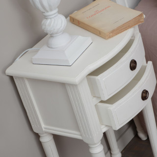 Table de nuit en bois blanc Agatha - Hellin