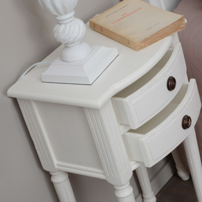 Table de nuit en bois blanc Agatha - Hellin