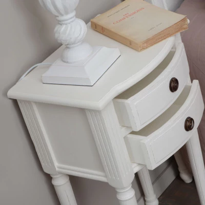 Table de nuit en bois blanc Agatha - Hellin