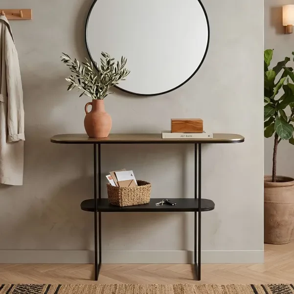 Console rectangulaire en fonte double plateau L116 MILES - HELLIN