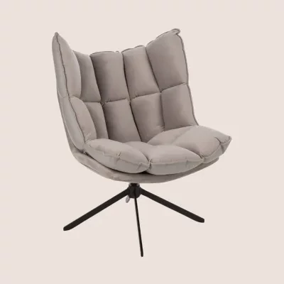 Fauteuil de relaxation en tissu/simili et piétement métal noir - FENIX