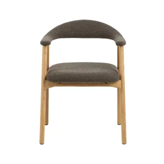 Lot de 2 chaises nordiques en chêne Bouclette taupe ELYA - HELLIN