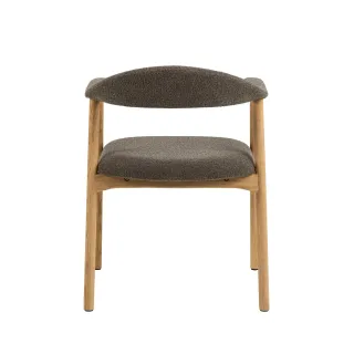 Lot de 2 chaises nordiques en chêne Bouclette taupe ELYA - HELLIN