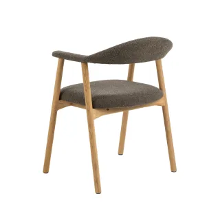 Lot de 2 chaises nordiques en chêne Bouclette taupe ELYA - HELLIN