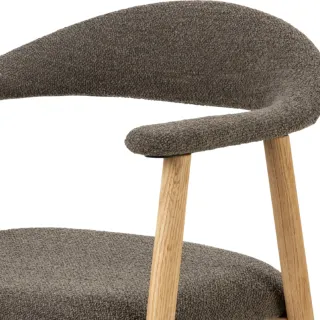 Lot de 2 chaises nordiques en chêne Bouclette taupe ELYA - HELLIN