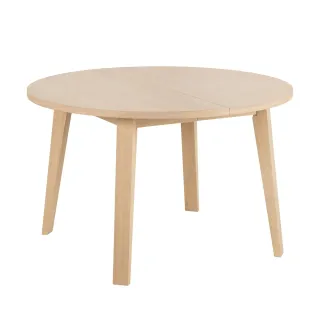 Table ronde extensible en chêne blanchi L120/220 4/6 places ALISIA - HELLIN
