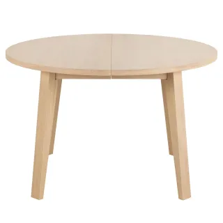 Table ronde extensible en chêne blanchi L120/220 4/6 places ALISIA - HELLIN