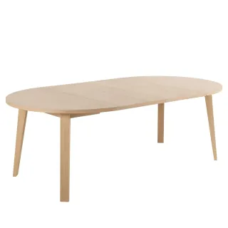 Table ronde extensible en chêne blanchi L120/220 4/6 places ALISIA - HELLIN